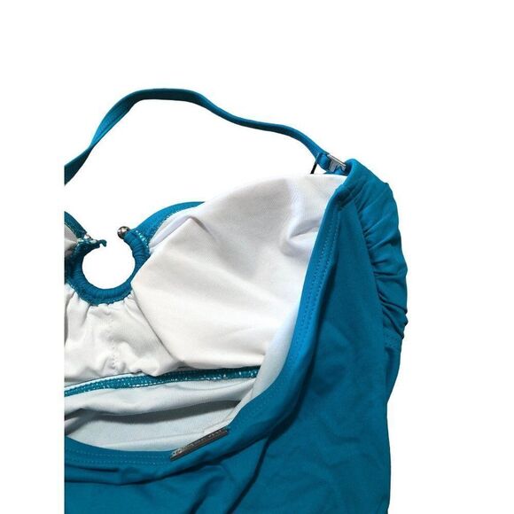 Michael Michael Kors Blue Swimsuit 2 Piece Tankini Top and Bottoms Size S - Picture 3 of 4